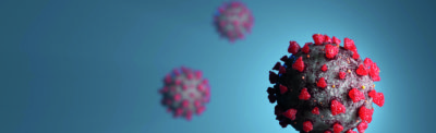 illustration of the virus COVID-19 on a uniform background. 3d render